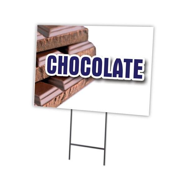 Chocolate Yard Sign & Stake outdoor plastic coroplast window, C-1216-DS-Chocolate